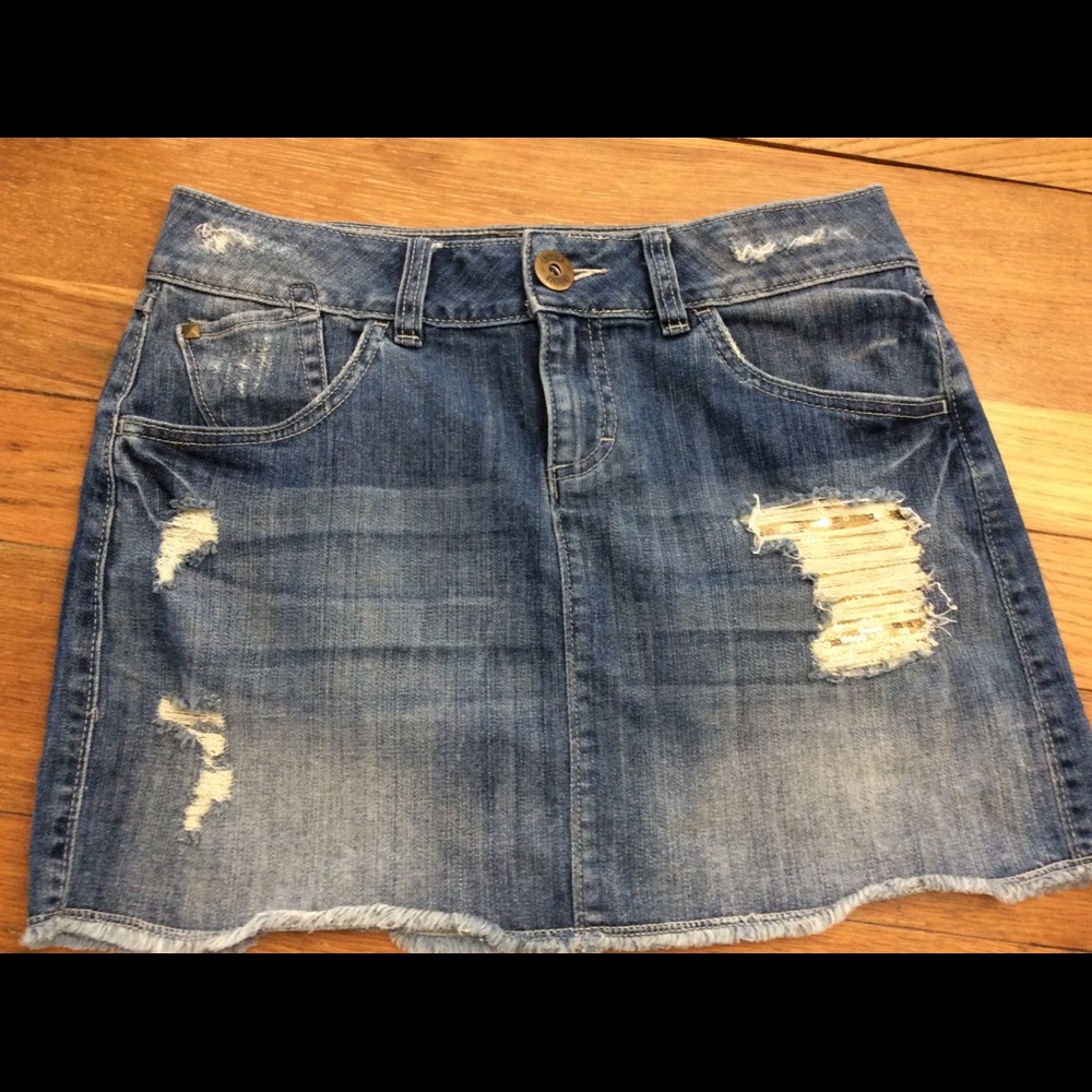 Distressed sequins mini